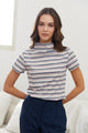 חולצת אדל ריב פסים נייבי-סגלגל-שמנת