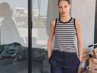 גופיית אלי ריב פסים נייבי-שמנת-שחור