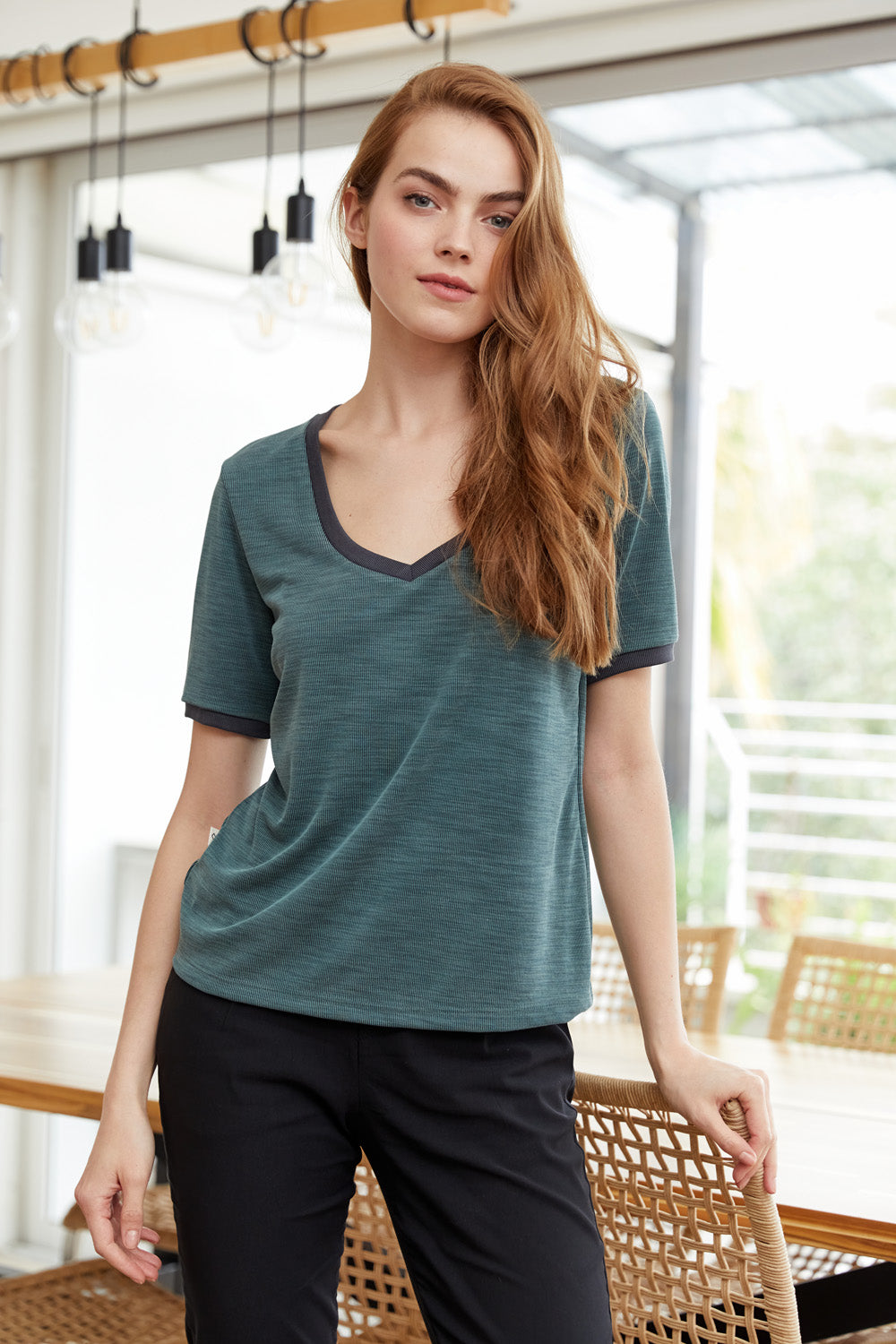 חולצת אנדה ירוק - פספול שחור__image
